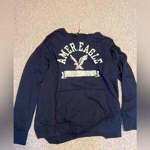 American Eagle Navy Graphic Pullover Hoodie Men's XL
